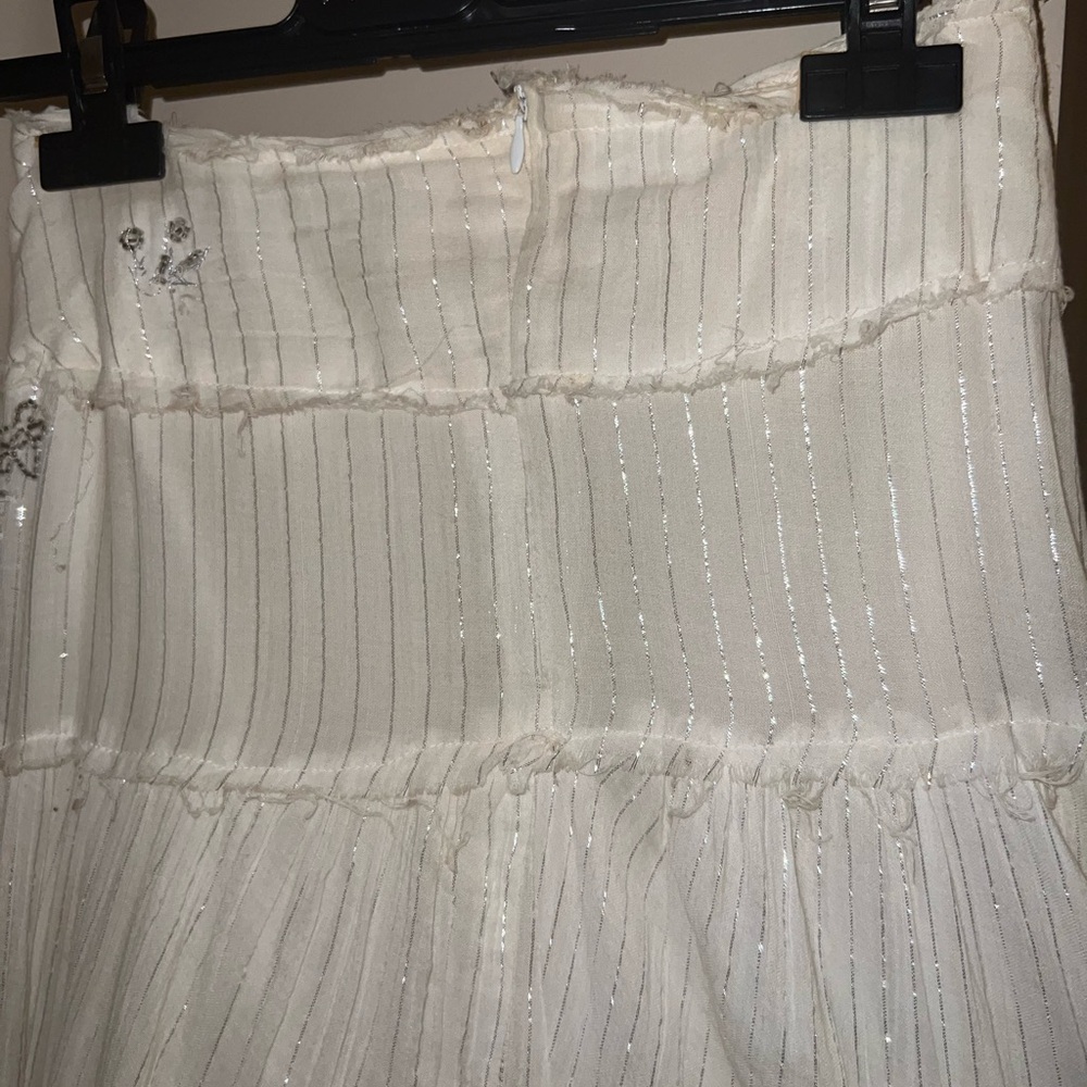 bebe Ivory Maxi Skirt with Metallic Details - Picture 9 of 10